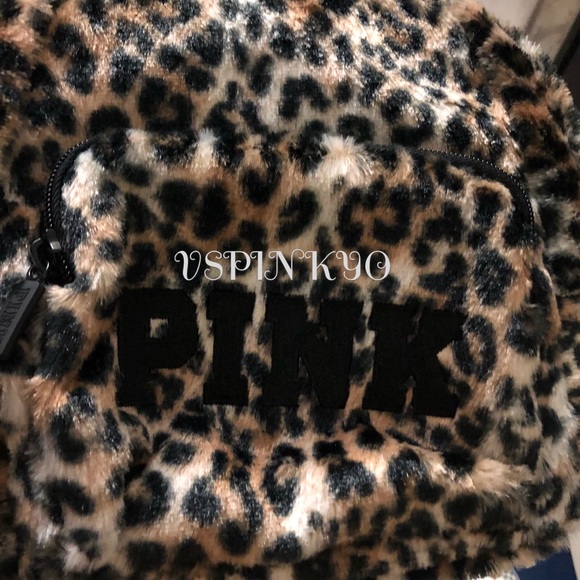 Victoria’s Secret Pink Mini Fur Leopard Backpack - Picture 2 of 2